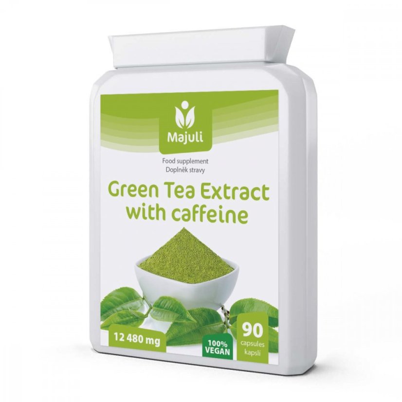 Majuli Extract de ceai verde cu cofeină 12 480 mg 90 capsule VEGAN
