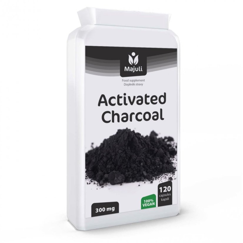 Majuli Cărbune activ 300 mg 120 capsule VEGAN